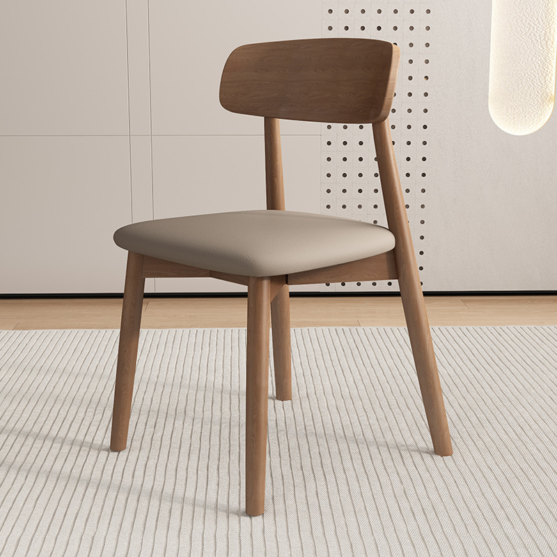 Silla de comedor de madera sólida, silla de comedor de madera nórdica, silla de comedor, silla de respaldo, silla de ganoderma lucidum