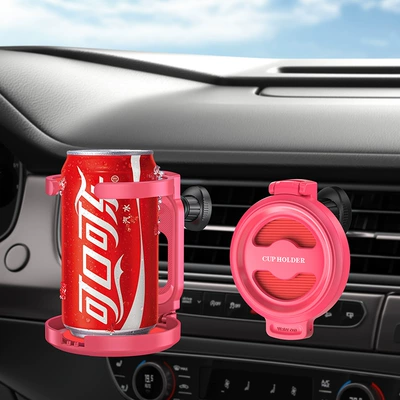 Car cup holder/beverage holder air conditioning vent hook, car - water-cup-holder-f2-rose-pink-1-piece