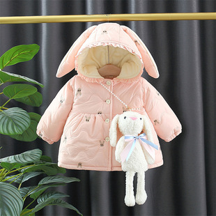 Children's cotton-padded clothes woven children's clothing one-year-old baby girls' cotton-padded coat girls' winter western style live wholesale foreign trade fashion