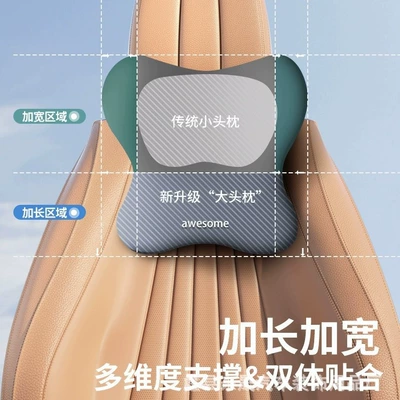 Foam Lumbar Support, Enlarged and: Headrest