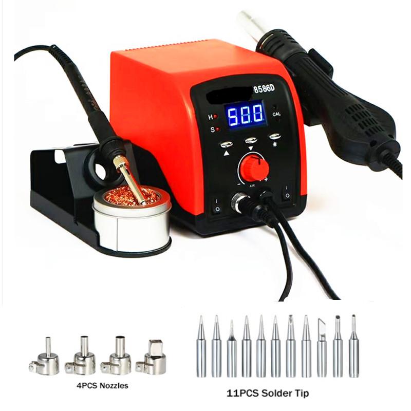 跨境2in1风枪焊台936电烙铁8588风枪8586数显自动休眠拆焊返修站