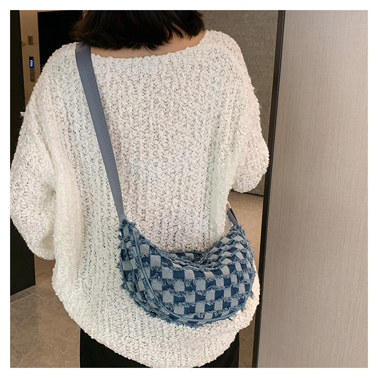Denim Patchwork Shoulder Crossbody Bag For Women Stylish Canvas_voghion.com