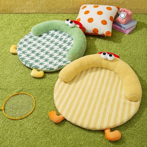 [25-year-old new pre-sale] Pet cat bed dog bed funny houndstooth pattern cushion, autumn and winter thickened, warm, neck-protecting bed