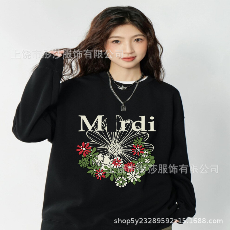 【顶级版本】韩国潮牌Mardi卫衣印花金高银同款小雏菊圆领宽松款|undefined