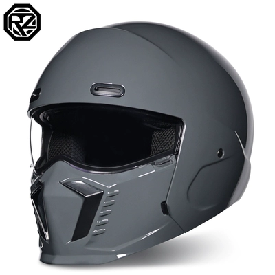 Motosiklet dəbilqələri – 3C Certified Motorcycle Retro Helmet for - m-cement-gray-transparent