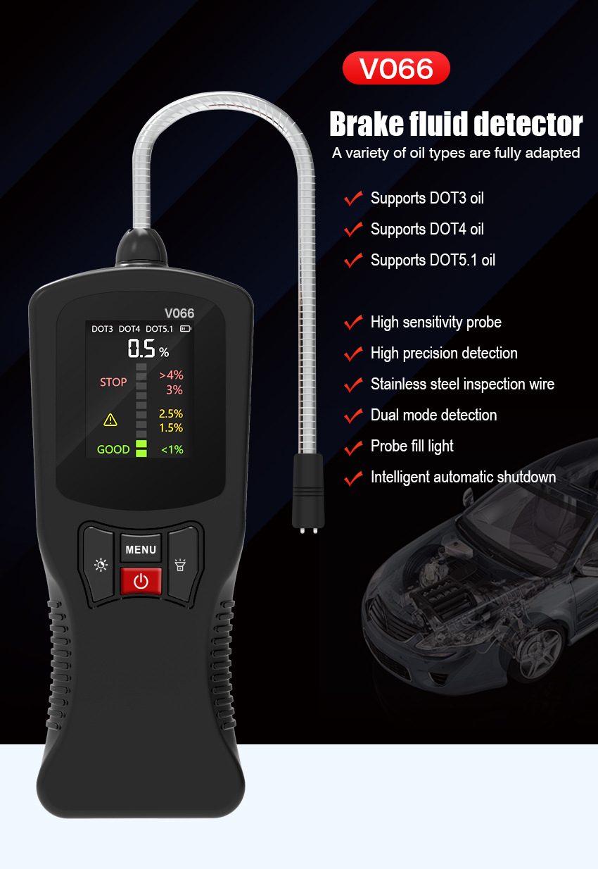 Car Brake Fluid Diagnostic Moisture Content Test Digital Display Brake Fluid Dot3/Dot4/5.1