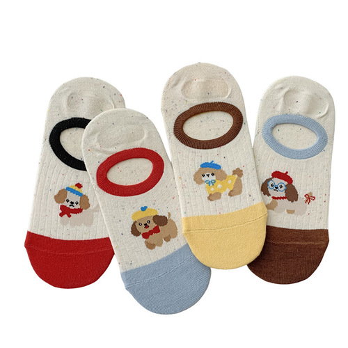 Summer shallow mouth children's boat socks silicone non-slip non-fall invisible socks sweat-absorbent breathable low-cut cute children's socks