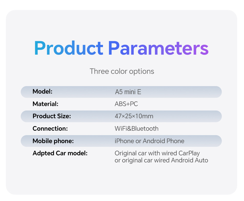 Wired to Wireless Apple Carplay Box Mini Plug-In Android Adapter Bluetooth Automatic Connection