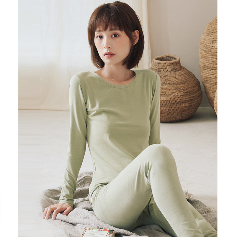 New Autumn Thermal Underwear Set for Women, Pure Cotton Base Layer, Warm and Comfortable Breathable Winter Underwear