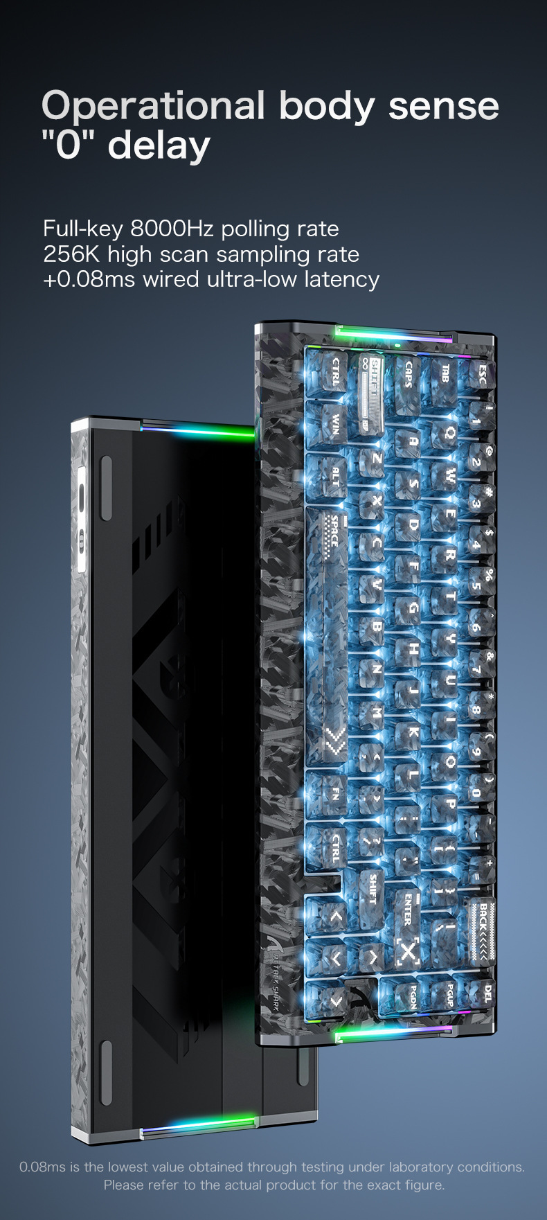 Clavier gaming mécanique attack shark r68he à axes magnétiques_voghion.com