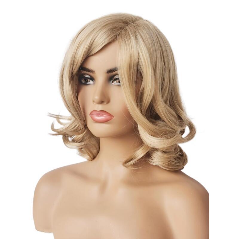 Perruque afro bouclée naturelle cheveux synthétiques résistants_voghion.com