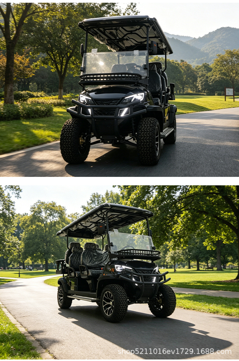 Electric Sightseeing Car, Golf Cart, Off-Road Electric Four-Wheel Sightseeing Shuttle Car, Reception and Patrol Vehicle