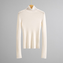 匠心16针假四平新澳精纺纯山羊绒高领套头修身显瘦针织打底衫毛衣