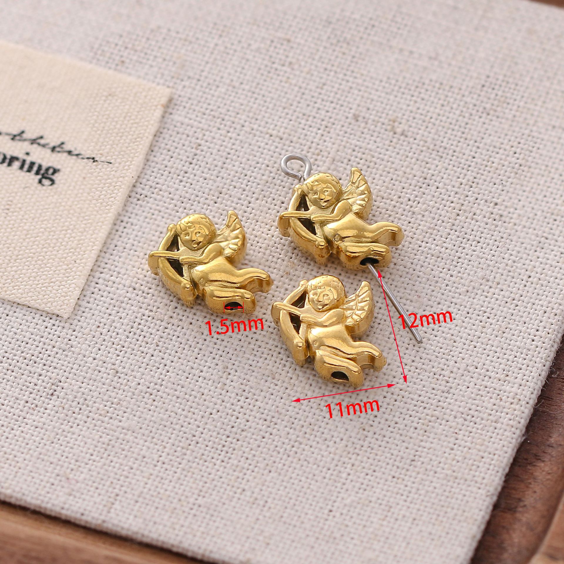 Ion Plating (IP) Gold Plating Process 3 PCS/Package 304 Stainless Steel Tortoise Angel Life Tree DIY Ornament Accessories Pendant