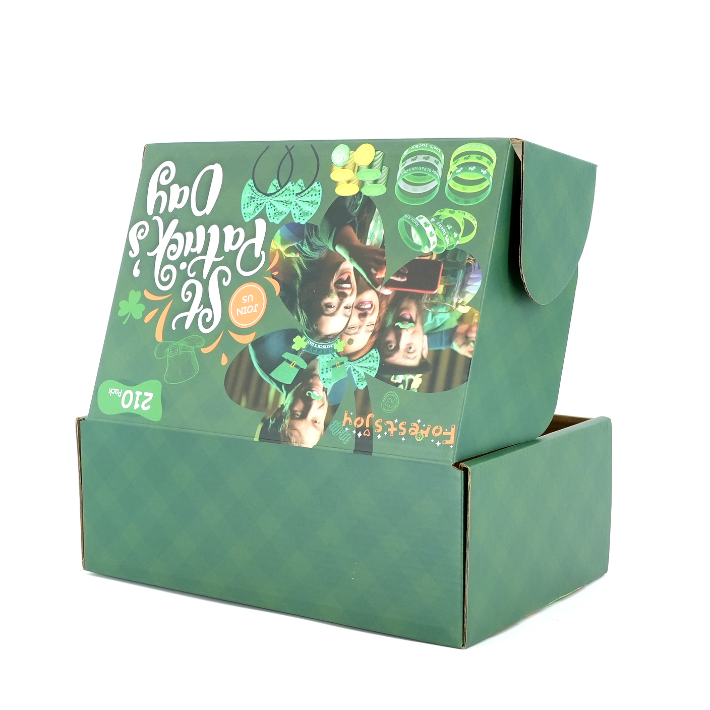 自然绿色创意飞机盒