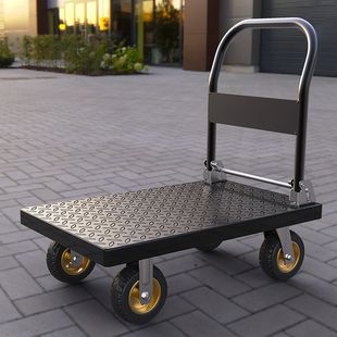 Steel Plate Trolley, Cargo Trolley, Household Portable Flatbed Trailer, Foldable Trolley, Hand Trolley