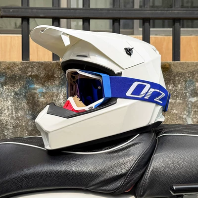 Motosiklet kaskı (dəbilqə), 3C Certified Off-Road Motorcycle Helmet - pearl-white-orz-white-frame-color-mirror-s