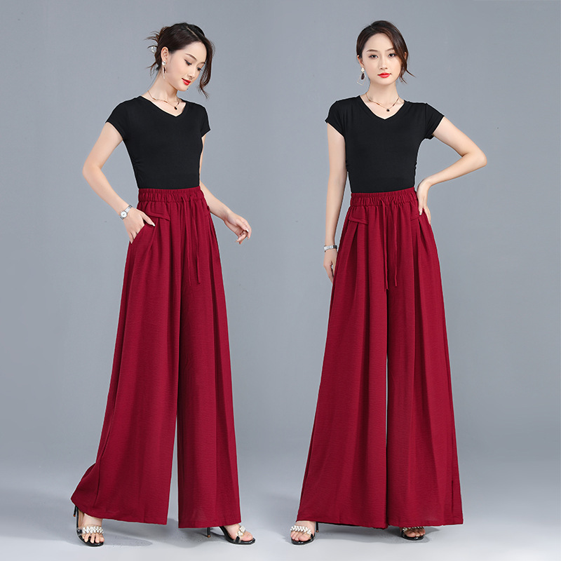 金韩阔腿裤裙裤女2025夏季新款薄款垂感高腰显瘦休闲裤长裤女包邮