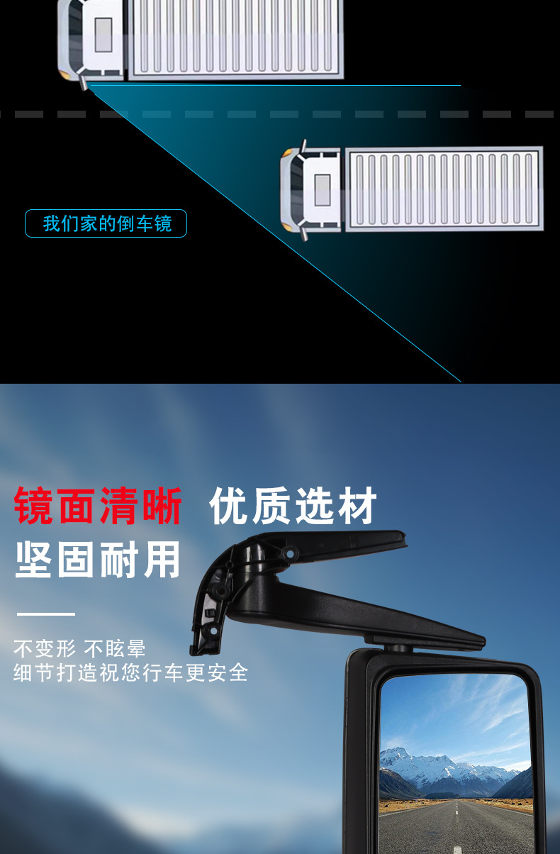 Suitable for Large Field of View Rear View Auxiliary Mirror Heavy Truck German Man's Man Tgs/Tgx Long-Arm Truck Reversing Mirror