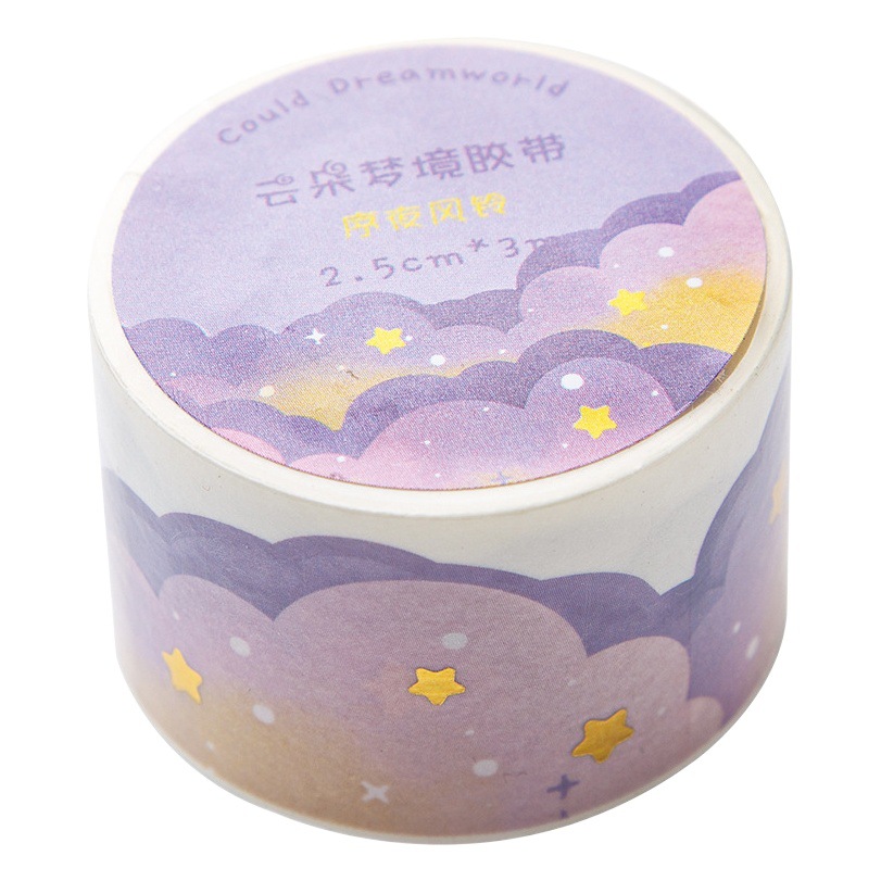 Original sueño diario cinta creativa nube dorado DIY pegatinas y material de papel Películas