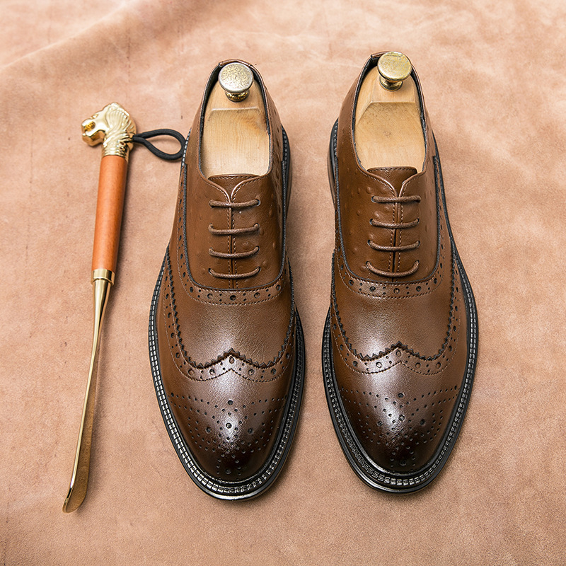 Gran tamaño transfronterizo primavera y otoño negocios Bloc tallado zapatos de cuero hombre Oxford zapatos de oficina profesional image 3
