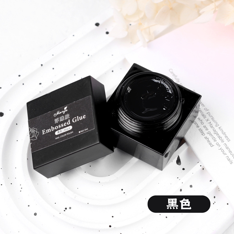 Pegamento de alivio de uñas de estilo japonés pegamento de fototerapia pintura línea de dibujo espejo de alivio tridimensional de plata dorada pegamento de esmalte de uñas al por mayor