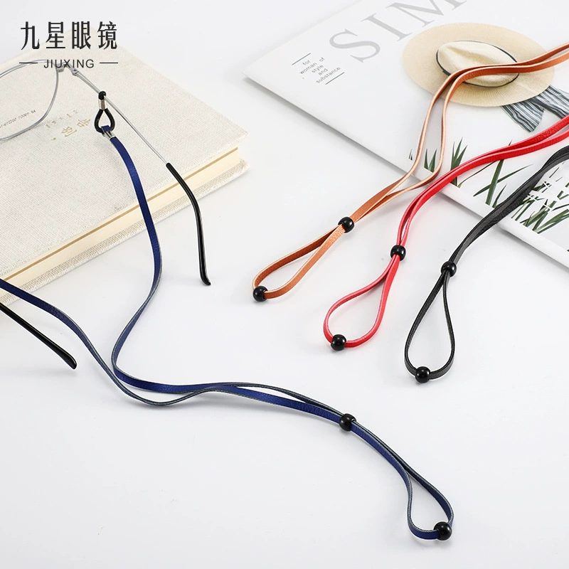 Регулируемый кожаный ремешок для очков, нескользящая цепочка для очков, высококачественный кожаный ремешок для очков, предотвращающий выпадение, оптом