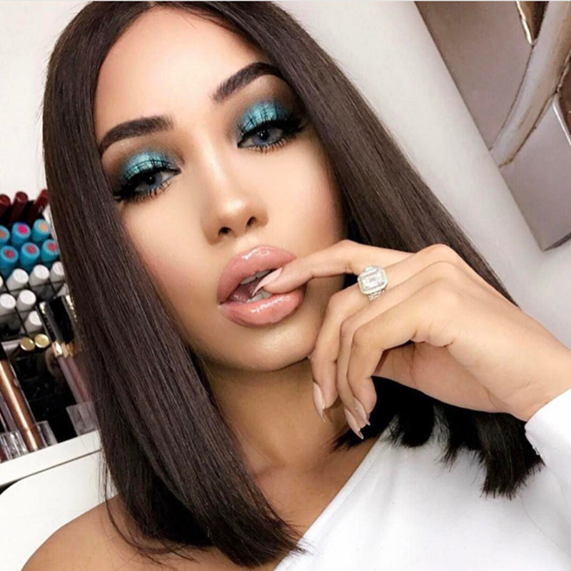 Straight Hair Wig Hairstyle Women's Fashion Street High-temperature Fiber Centre Parting Straight Hair Wigs