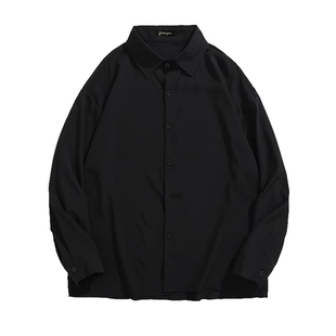 Summer Black Shirt Men's Long Sleeve Professional Business Dress Casual Fashion Slim Fit Work Graduation Dress White Shirt