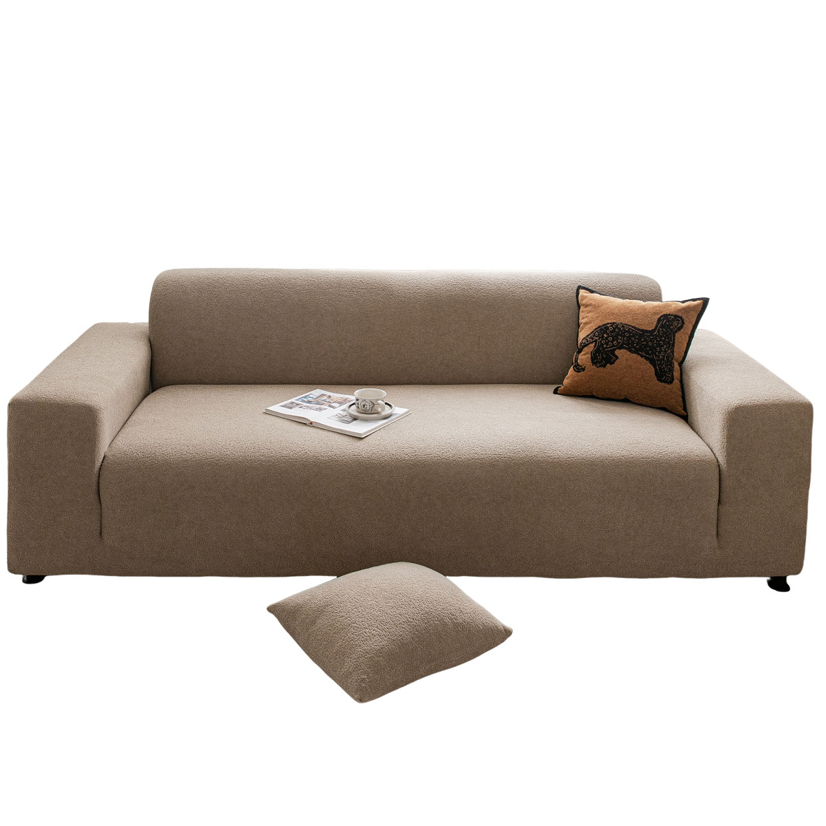 Fuente transfronteriza sofá de peluche impermeable, doble doble triple cubierta de asiento, todo incluido, cuatro estaciones antipolvo, sofá antideslizante universal