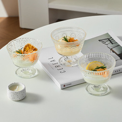 ins风冰淇淋雪糕杯玻璃酸奶碗网红复古高颜值奶昔布丁慕斯甜品杯
