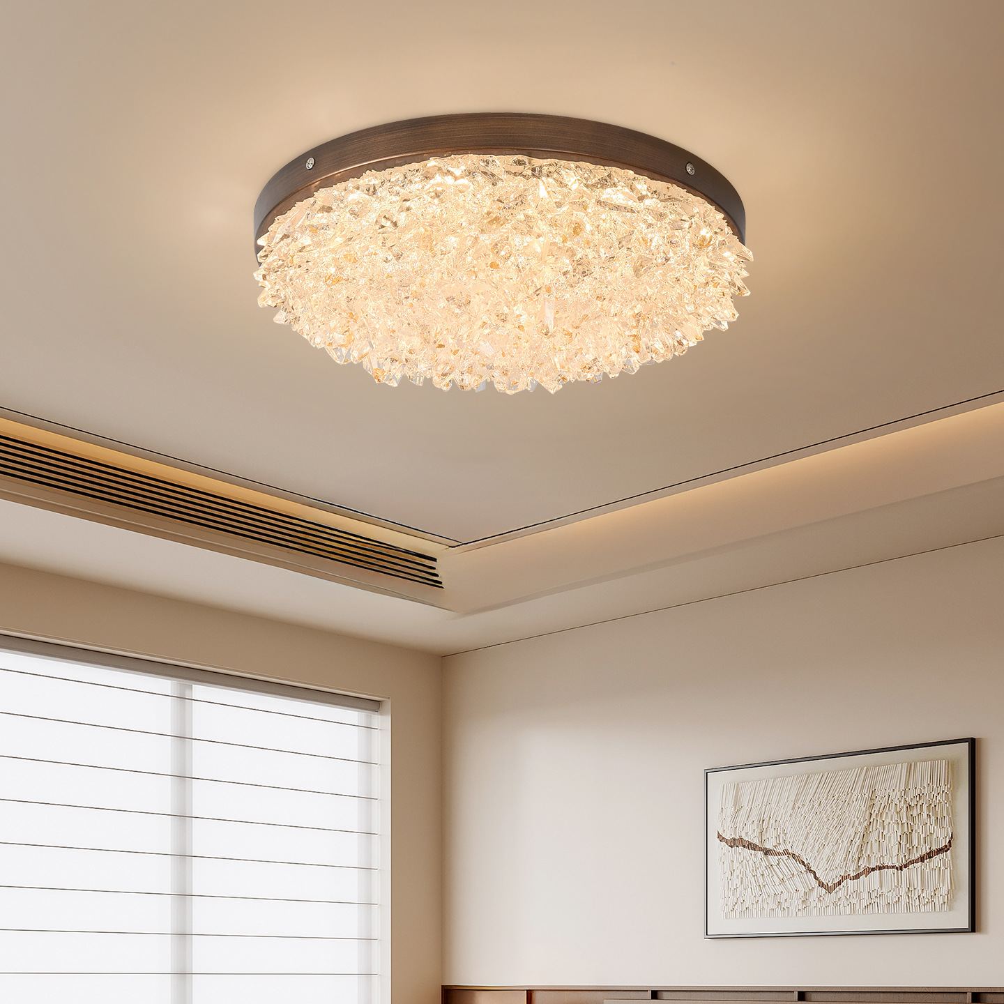 Luz de dormitorio medieval nueva luz de lujo lujoso restaurante de alto nivel resina lámpara de techo para proteger los ojos lámpara de montaña 413L
