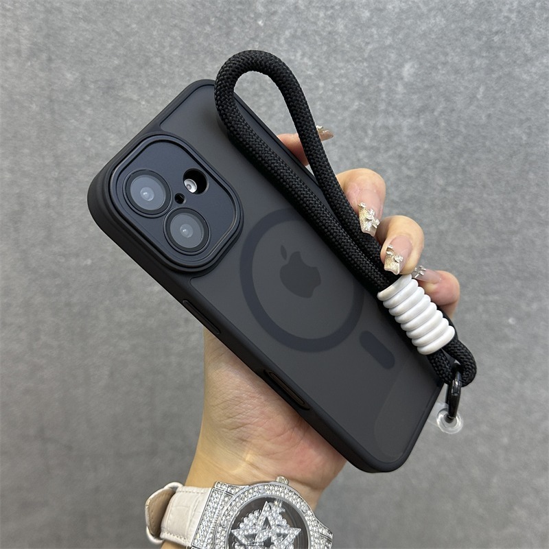 适用苹果17Promax肤感磁吸磨砂手机壳挂绳iPhone16玻璃镜头膜全包|undefined