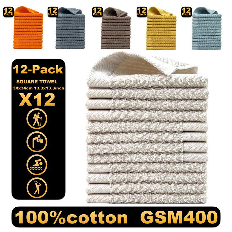 Cross-border wholesale cotton plain square cotton household hand wash towel 12 pieces of a generation of hair
