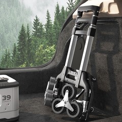 折り畳み手引き車の家庭用買い物で荷物を運ぶ荷物車は宅配便の軽い携帯レバーでトレーラーを登る