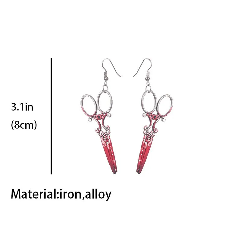 Geometric, Axe, Skull Pattern Women's Gender 1 Pair Halloween Hip-Hop Retro Geometric Axe Skull Plating Alloy Drop Earrings