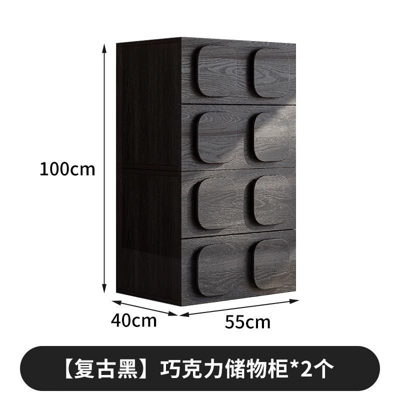 中世スタイルのカーメンキャビネット無垢材収納キャビネットモジュラーフリー組み合わせ収納キャビネット新しいチョコレートキャビネット|undefined