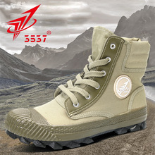 3537正品高帮解放鞋户外防风沙登山帆布靴工地干活胶鞋耐磨劳保鞋