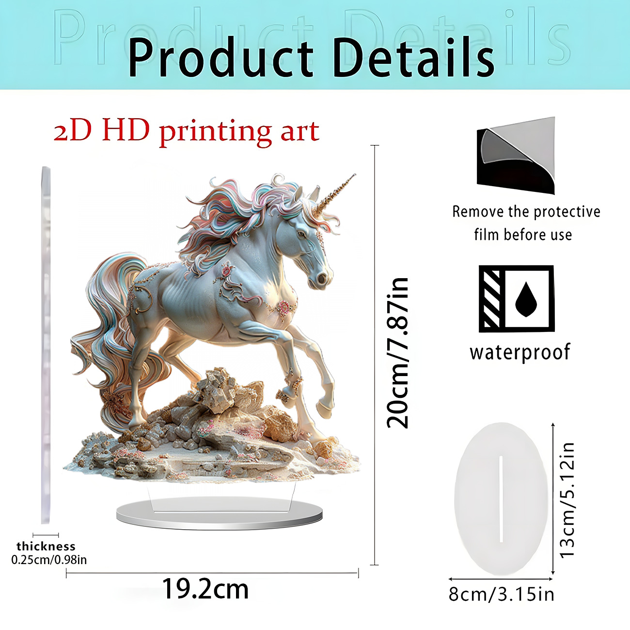Nuevos productos transfronterizos Santa Claus y unicornio 2D acrílico decoraciones para el hogar decoraciones de escritorio de vacaciones