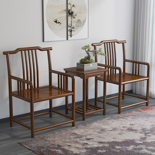 ♤ Master Chair Solid Wood Armchair Three-Piece Tea Chair Single Chair Chinese Style Armchair Taishi Chair Official Hat Chair Home Backrest