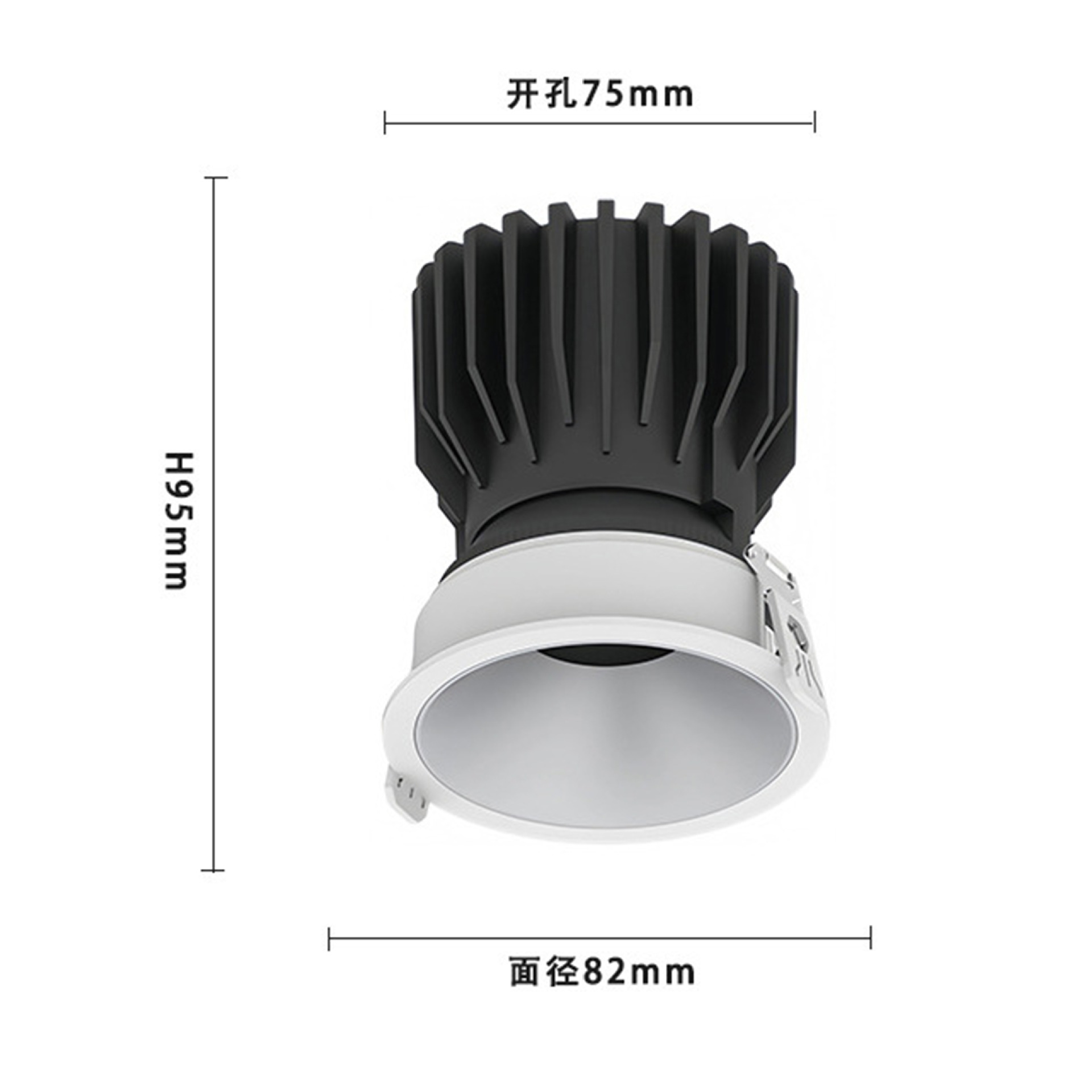 alta visualización y profundidad escondido anti-deslumbrante foco cob hogar sala de estar incrustado led downlight todo el espectro lavado pared sin lámpara principal image 6