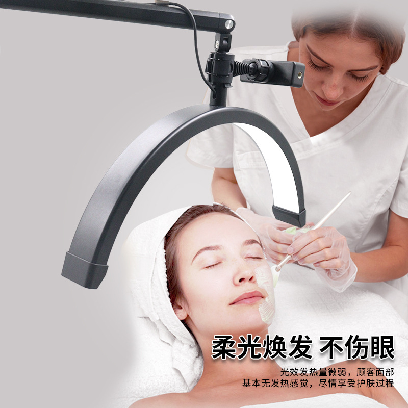 16-pulgadas 20W medio mes lámpara de pestañas piso escritorio 2 cabecera tatuaje manicura ceja tatuaje LED protección de los ojos en forma de U luz de relleno