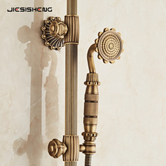 Cross-border European-style antique shower set, bathroom and toilet, all-copper luxury mixing valve rain shower head