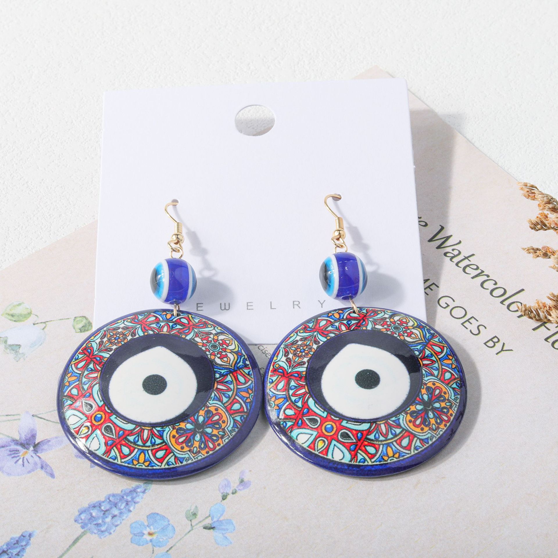 1 Pair Punk Devilu0027S Eye Palm Arylic Womenu0027S Drop Earrings
