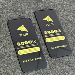 适用iPhone17ProMAX细边300C钢化膜16/15Pro电镀高清钢化玻璃高铝