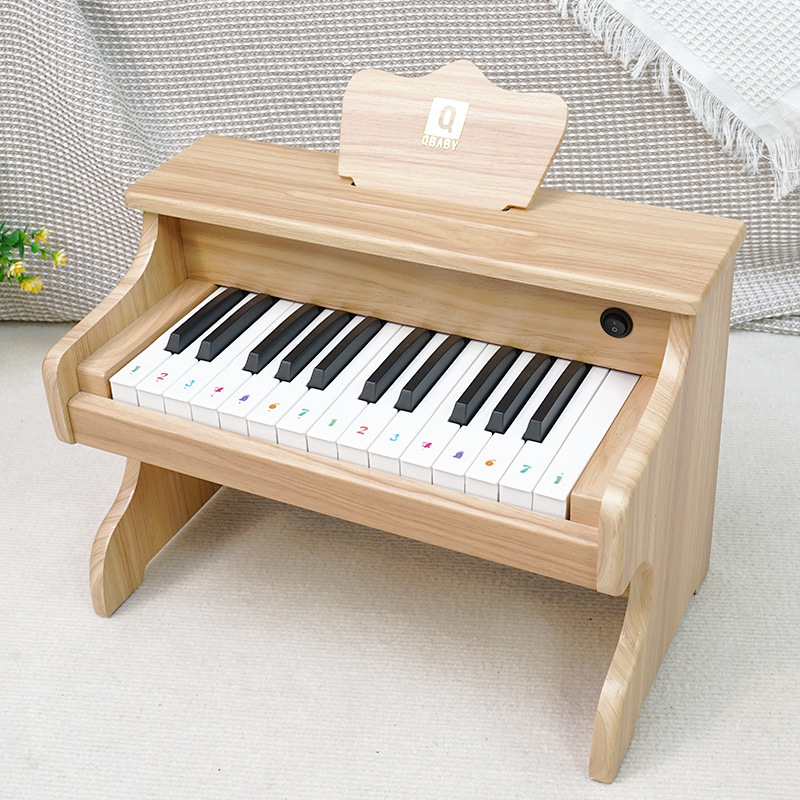 俏娃Q BABY儿童钢琴电子琴玩具可弹奏宝宝小女孩赠礼物男木质圣诞