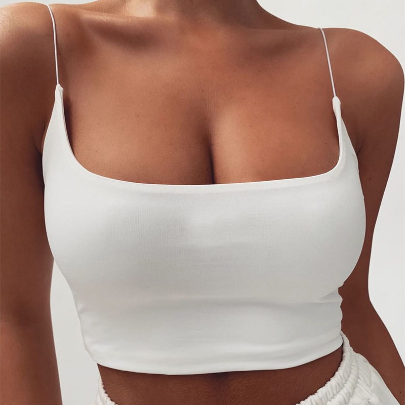Strap Neckline Wholesale Women's Simple Style Classic Style Solid Color Backless Tank Tops