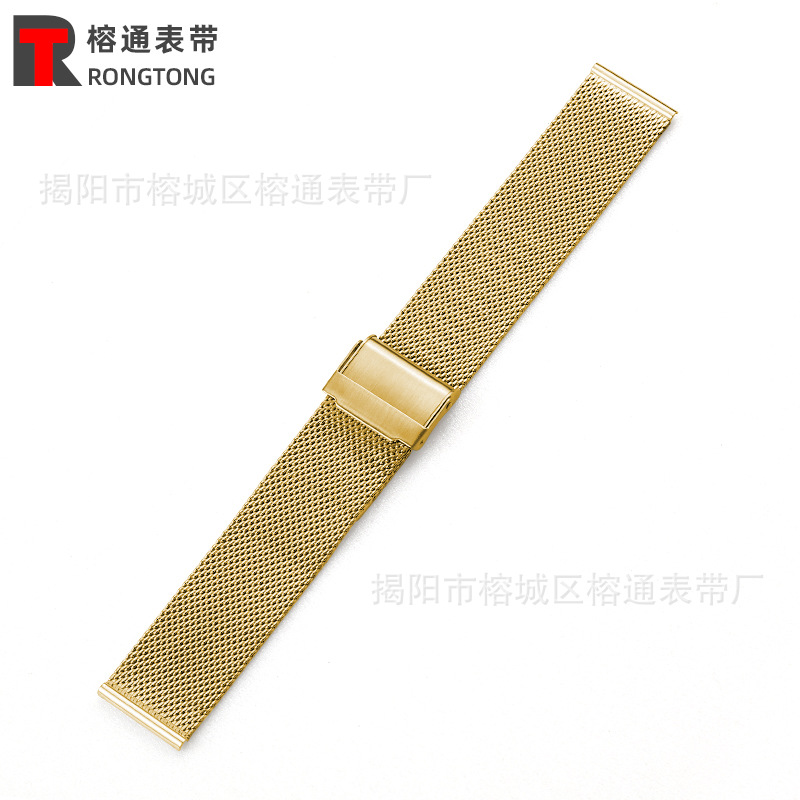 Correa de reloj tipo Milanese, línea 06, metal, doble hebilla de seguridad, correa de acero tipo Milanese, compatible con Huawei, Samsung, dw