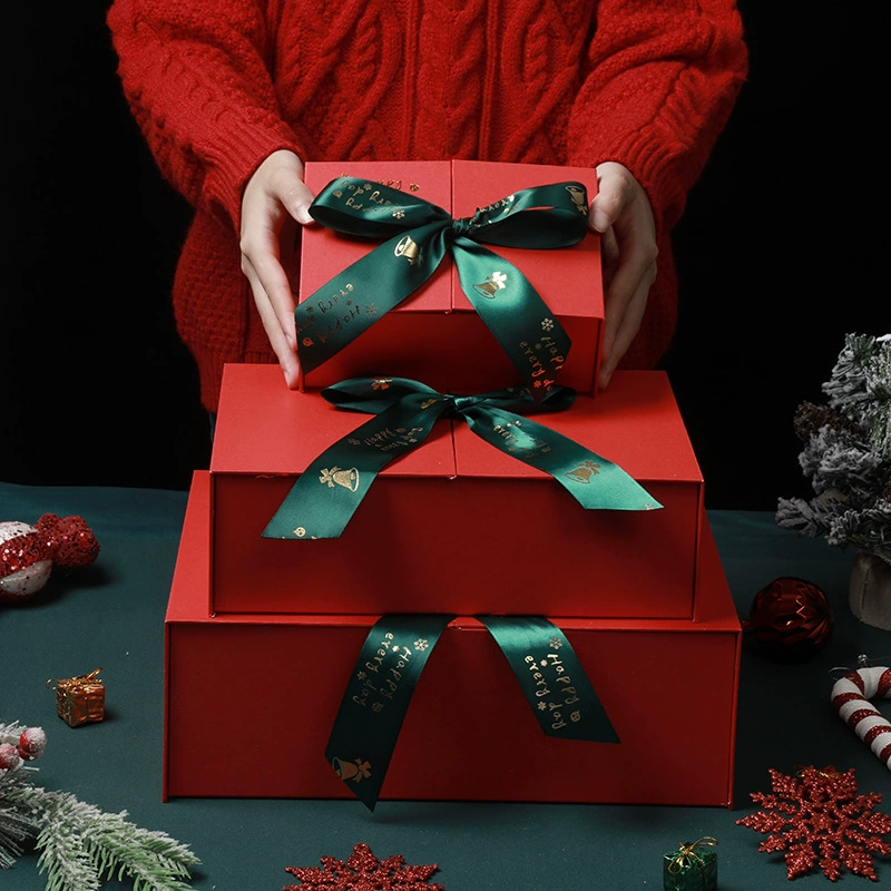 Новый Красный Рождественский Подарок Коробка Большой Шарф Упаковывая Коробка Подарка Сочельник Коробка Яблока Рождественский Подарок Коробка