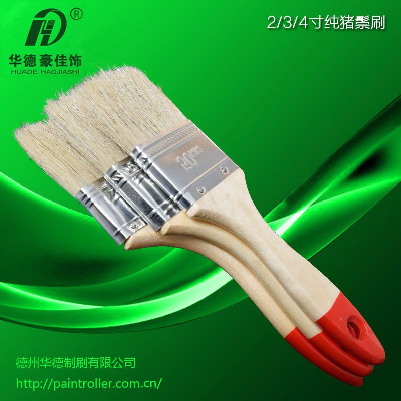 Cepillo de pintura Cepillo de pelo marrón Cepillo de melena de cerdo Cepillo de melena de mango de madera completo Cepillo de placa Cepillo de cerda Cepillo de cerda Cepillo de madera